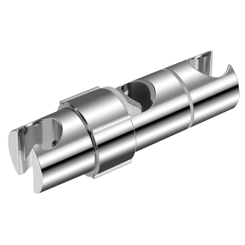 OSDUE Handbrause Halterung Verstellbar Duschhalterung 16-27mm Durchmesser, 360° Drehbar Brausehalter, Verchromte+ABS Grade Kunststoff, Brausehalter für Slide (Doppelloch) von OSDUE