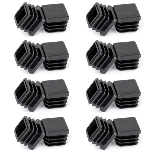 OSDUE Lamellenstopfen, 16 x 16 mm Vierkant Rohrstopfen Rohrabdeckung aus Hochwertigem Polyethylen Kunststoff für Stahlrohr Edelstahlrohr Alurohr Aluprofil Quadratstopfen Schwarz - 16 Stück von OSDUE