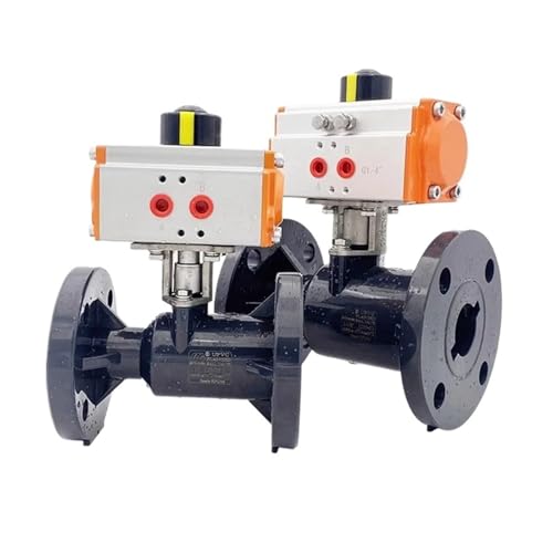 2-Wege DN25 20 15 Säure- und Laugenbeständiger pneumatischer Flanschkugelhahn Pneumatikventil(Single acting,1/2") von OSHZIKJII