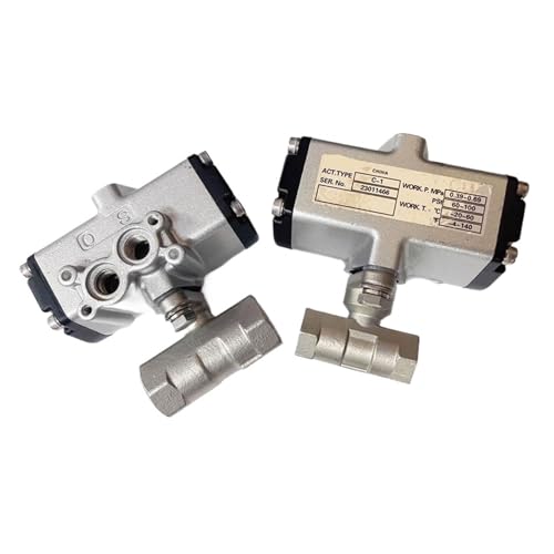 2-Wege-Mini-Pneumatik-Kugelhahn mit reduzierter Bohrung, doppeltwirkende pneumatische Antriebe, PN10 SS316-Kugelhahn(3/8") von OSHZIKJII