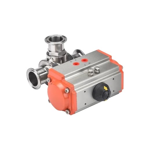 3-Wege-Pneumatik-Schnellmontage T-Typ/L-Typ Sanitärklemme aus Edelstahl DN38 DN51 316 Kugelhahn(T-DN38 AT63,316) von OSHZIKJII