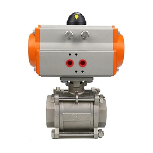 DN8 DN10 DN15 DN20 DN25 DN32 DN40 DN50 dreiteiliger pneumatischer Kugelhahn mit 304 doppeltwirkendem Zylinder (DN25) von OSHZIKJII