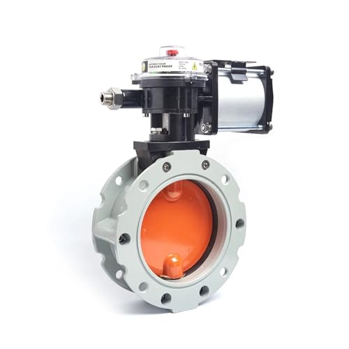 Pneumatische Staub-Schmetterlingsklappe V2FS Doppel-/V1FS Einzelflansch DN100 Pulver-Zement-Misch-Aluminiumlegierung(DN100 Single Flange) von OSHZIKJII