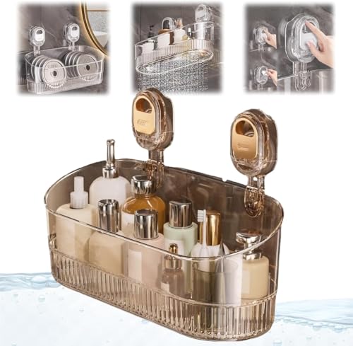 OSICAPEA No-Drill Bathroom Suction Storage Box, Corrugated Suction Cup Storage Rack Large Capacity & Strong Load-Bearing Powerful Suction Storage Box Caddy Bathroom Organizers and Storage(Clear) von OSICAPEA