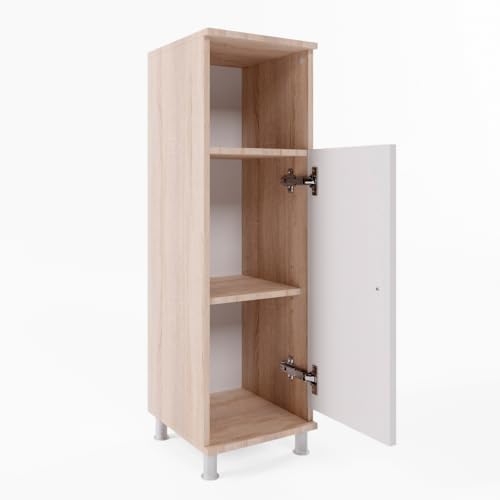 Vicco Midischrank Sonoma/Weiß Fynn 30x95x30 cm - Badezimmermöbel, Bietet Stauraum für Handtücher, Pflegeprodukte und Reinigungsmittel Vicco Midischrank Sonoma/Weiß Fynn 30x95x30 cm - Badezimmermöbel, Bietet Stauraum für Handtücher, Pflegeprodukte und Reinigungsmittel von Vicco