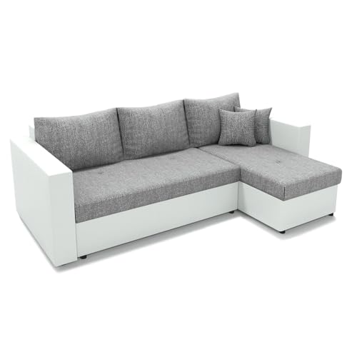 VitaliSpa Sofa L Form, Schlafsofa mit Bettkasten, Grau, 224 x 144 cm von VitaliSpa