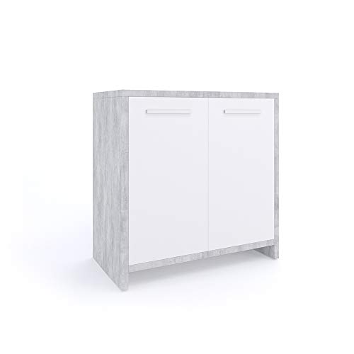 Vicco Waschbeckenunterschrank Kiko, Beton/Weiß, 58 x 60 cm von Vicco
