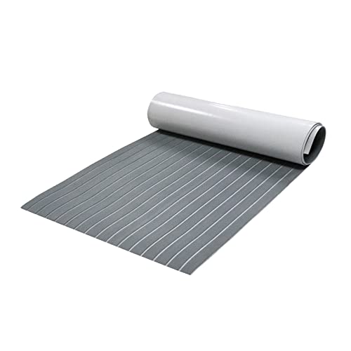 OSLEN 240 * 90cm Eva-Schaum Teakholz Boat Decking Sheet rutschfeste Matte Selbstklebende Marine Bodenbelag Teppich für Boote Yachten Schiffsdecks Schnellboote,1pc (Hellgrau über Weiß) von OSLEN