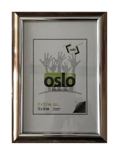 OSLO MasterLine Bilderrahmen 21 x 30 cm Kunststoff Klarglasscheibe Urkundenformat DIN A4 exakt 21x29,7 Fotorahmen (bronze, 21 x 30) von OSLO MasterLine