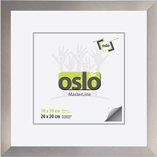 OSLO MasterLine Bilderrahmen 30 x 30 quadratisch champagner (gold silber) Aluminium, Echt-Glas Alu-rahmen von OSLO MasterLine