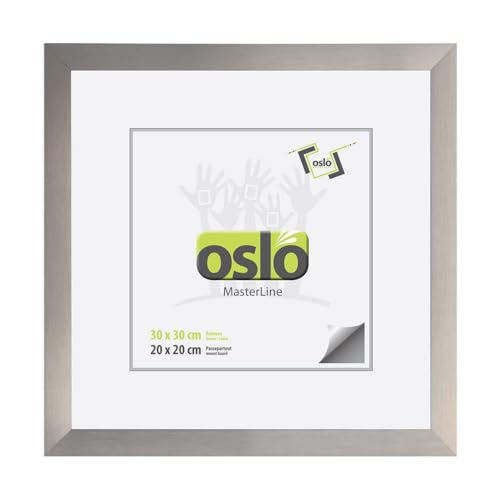 OSLO MasterLine Bilderrahmen 30 x 30 quadratisch champagner (gold silber) Aluminium, Echt-Glas Alu-rahmen von OSLO MasterLine