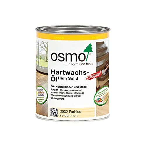 OSMO Hartwachs-Öl High solid, 0,75 L, 3032 Farblos Seidenmatt Original von OSMO