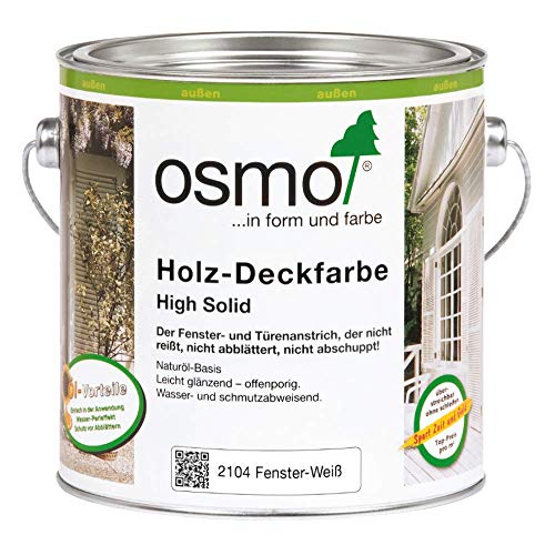 OSMO Holz-Deckfarbe High Solid 2,5 Liter Fenster-Weiss 2104 von OSMO