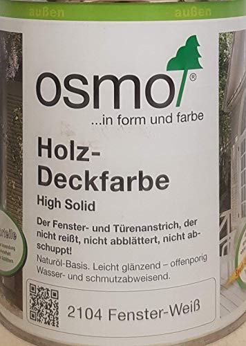 OSMO Holz-Deckfarbe 750ml Fenster-Weiss 2104 von OSMO