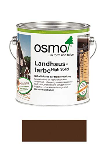Osmo Landhausfarbe - hochdeckende Holzfarbe 2607 Dunkelbraun 2,5 L von OSMO