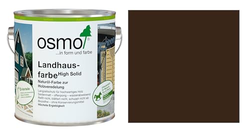 Osmo Landhausfarbe - hochdeckende Holzfarbe 2607 Dunkelbraun 2,5 L von OSMO