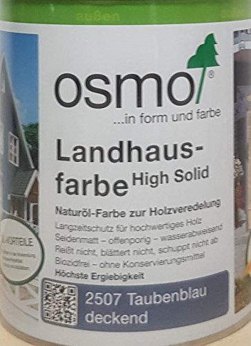 Osmo Landhausfarbe - hochdeckende Holzfarbe 2507 Taubenblau 0,75 L von OSMO