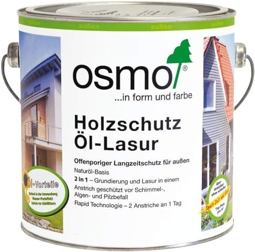 OSMO Holzschutz Öl-Lasur Holzlasur 2,5 L Farbe 729 Tannengrün von OSMO