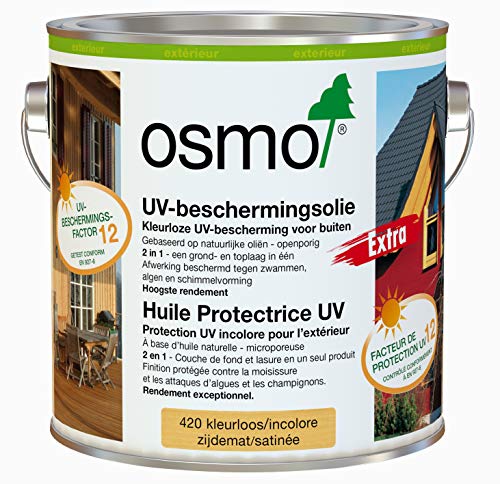 Osmo UV-Beschermingsolie 420, Kleurloos 2,5 liter 420, Kleurloos Beschermt verticaal hout tegen Uv-straling von OSMO