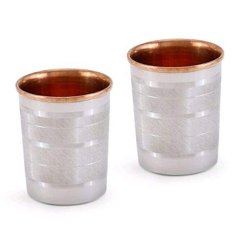 OSNICA 4 Stück Kupfer Wasser Tumbler Glas für Heilung Ayurvedische Produkt Moscow Mule Kupfer Tassen Kapazität 350 ml (Stil 09) von OSNICA