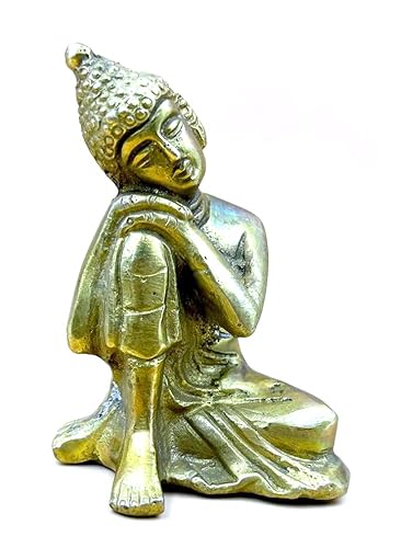 Buddhistische Kunst Messing Statue Meditation Buddha für Frieden und Ruhe Home Decor (Schlafender Budha - 2) von OSNICA