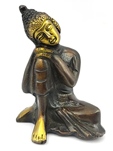 Buddhistische Kunst Messing Statue Meditation Buddha für Frieden und Ruhe Home Decor (Schlafender Budha - 3) von OSNICA