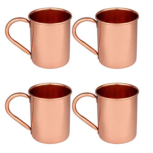 OSNICA 4 Stück Kupfer Wasser Tumbler Glas für Heilung Ayurvedische Produkt Moscow Mule Kupfer Tassen Kapazität 350 ml (Stil 08) von OSNICA