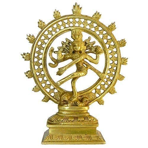OSNICA Statue Herr der Tanz Natraj Shiva, 10 cm Messing, Gold, Skulptur von OSNICA