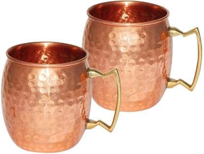 Premium Quality Hammered Copper Tumbler – 100 % Pure Copper Tumbler for Water – Better thhen Glasses, Safer Than Plastic (Design 12) von OSNICA