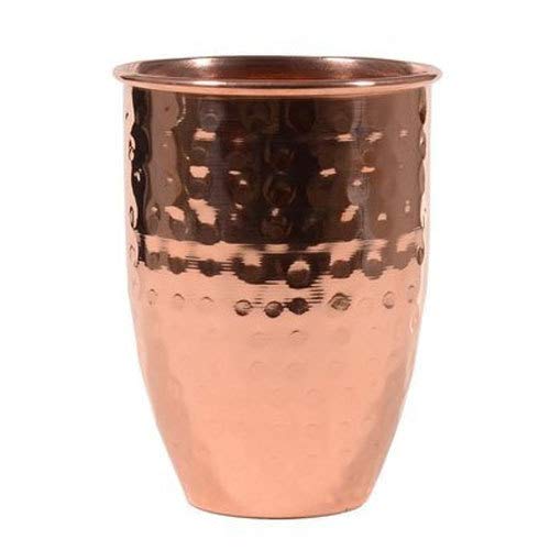 Premium Qualität Hammered Kupfer Tumbler – 100 % reiner Kupferbecher für Wasser – besser als Glas, sicherer als Kunststoff (Design 10) von OSNICA