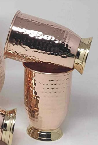 Premium Quality Hammered Copper Tumbler – 100 % Pure Copper Tumbler für Wasser – Better Then Glasses, Safer Than Plastic (Design 4) von OSNICA
