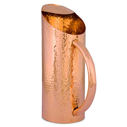 Pure Copper Jug Water Pitcher Copper for Ayurveda Healing No Inner Liner Copper Pitcher Vessel Ayurveda Jug for Drinking Water, Moscow Mule, Cocktail 1.5L (Design-4) von OSNICA