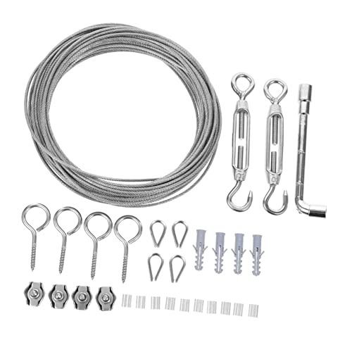 OSOLADY 1 Satz Drahtseil-Kit Seilrolle Bausatz Stahldrahtseil im Freien Drahtseil -Kit stahlseil Seil aus Stahldraht Spannschloss-Drahtspanner-Kit Rostfreier Stahl Silver OSOLADY 1 Satz Drahtseil-Kit Seilrolle Bausatz Stahldrahtseil im Freien Drahtseil -Kit stahlseil Seil aus Stahldraht Spannschloss-Drahtspanner-Kit Rostfreier Stahl Silver von OSOLADY