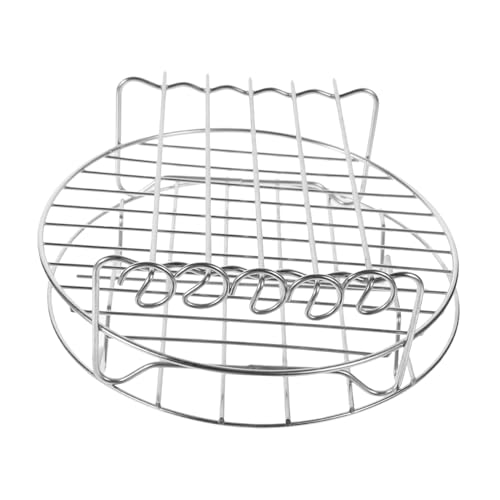 OSOLADY 1 Satz Multifunktionsgrill Heißer Topflappen Bratgestell Heißluftfritteuse Für Ofen Luftfritteusengestell Trockengestell Für Lebensmittel Toastständer Silver Rostfreier Stahl OSOLADY 1 Satz Multifunktionsgrill Heißer Topflappen Bratgestell Heißluftfritteuse Für Ofen Luftfritteusengestell Trockengestell Für Lebensmittel Toastständer Silver Rostfreier Stahl von OSOLADY