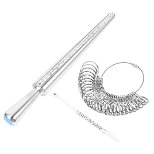 OSOLADY 1 Satz Ringmesswerkzeug Ringfinger -messwerkzeug Ringmaß Messwerkzeug Ringmaßlehre Ringmaß-werkzeuge Ringmaß Messen Ringe Sizer Ringdorn Aus Metall Fingergrößenlehre Plastik Silver von OSOLADY