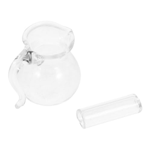 OSOLADY 1satz Miniatur Wasserkrug Mit Tassen Puppenhaus Zubehör Glas Flasche Für Sammler Und Kreative Szenen Langlebige Küchen Dekoration Für Junge Mädchen Und Erwachsene von OSOLADY