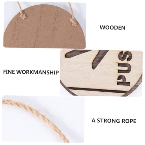 OSOLADY 1 Stück Holzschild Push And Pull Türschild für Restaurant Kreatives Hängeschild aus Hochwertigem Holz mit Einfacher Aufhängung für Teehäuser Hotels Zuhause von OSOLADY
