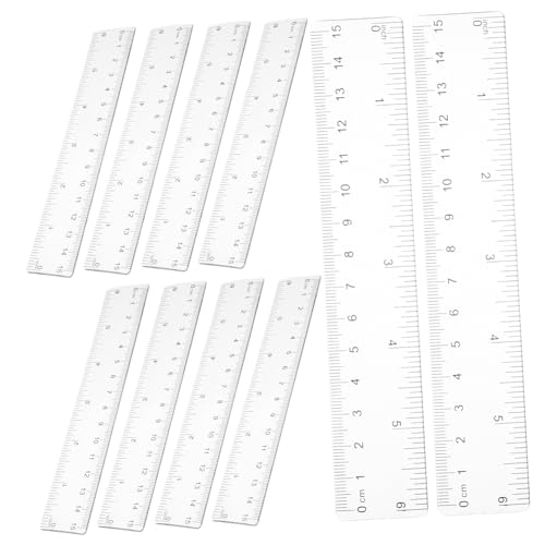 OSOLADY 10 Stück Teiliges Transparentes Kunststofflineal Robustes Vielseitiges Messwerkzeug für Schule Büro Zeichnung Präzises Lineal für Schüler und Anwendungen OSOLADY 10 Stück Teiliges Transparentes Kunststofflineal Robustes Vielseitiges Messwerkzeug für Schule Büro Zeichnung Präzises Lineal für Schüler und Anwendungen von OSOLADY
