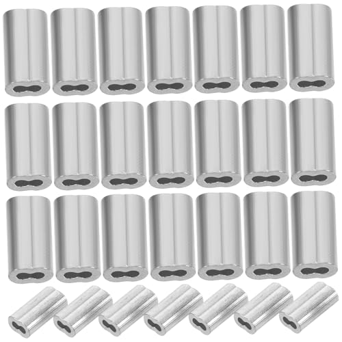 OSOLADY 100Stücke Aluminium Kabel Crimp Hülsen Förmige Drahtseil Crimp Schlaufen für Flexible Verbindungen Doppellochdesign Leicht und Langlebig für Schifffahrt und Bauwesen OSOLADY 100Stücke Aluminium Kabel Crimp Hülsen Förmige Drahtseil Crimp Schlaufen für Flexible Verbindungen Doppellochdesign Leicht und Langlebig für Schifffahrt und Bauwesen von OSOLADY