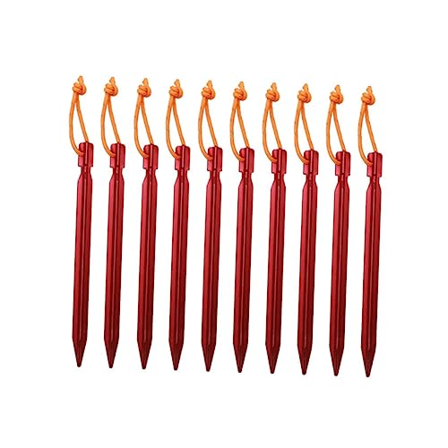 OSOLADY 10Stücke Zeltpflock Reflektierende Erdnägel für Camping und Outdoor Aktivitäten mit Tragbarem Stoffbeutel Rot für Zelt Pavillon und Sonnensegel OSOLADY 10Stücke Zeltpflock Reflektierende Erdnägel für Camping und Outdoor Aktivitäten mit Tragbarem Stoffbeutel Rot für Zelt Pavillon und Sonnensegel von OSOLADY