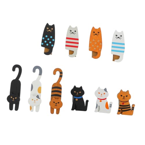 OSOLADY 10stücke Katzenförmige Holz Wäscheklammern Kleidung Pins Clips Für Snackbeutel Socken Und Robust Und Langlebig von OSOLADY
