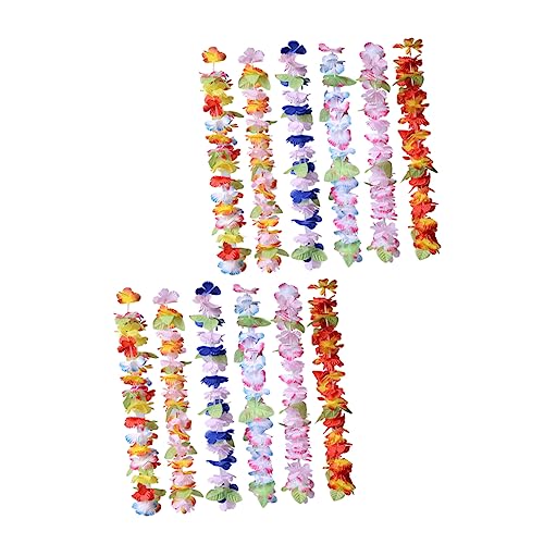 OSOLADY 12 Stück Bunte Hawaiianische Girlande Handgefertigte Blumen Leis für Luau Partys Sommer Dekoration Künstliche Blumenkränze für Erwachsene für Strandfeiern und Besondere Anlässe von OSOLADY