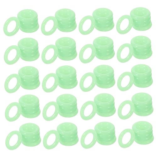 OSOLADY Fluoreszierende Zeltheringe 150 Stück Strapazierfähiger Silikonring Leuchtender Campinghering Nachtwarnring für Zelt Tragbares Zeltzubehör von OSOLADY