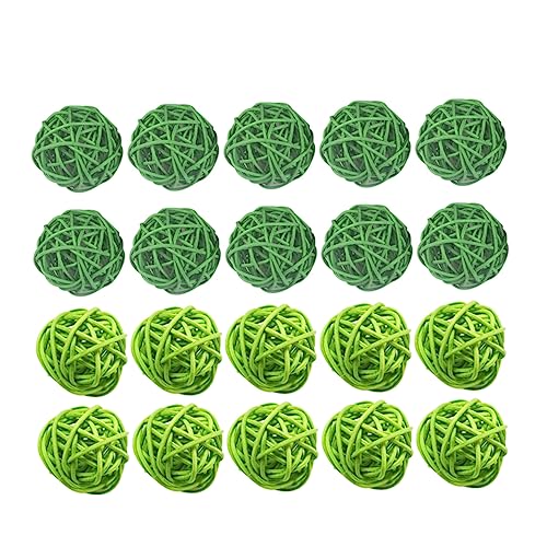 OSOLADY 15Stücke Wicker Rattan Bälle DIY Hängende Dekoration für Kindergarten Hotel Bar Zuhause Helle Grüne Kugeln für Kreative Bastelprojekte Festliche Anlässe von OSOLADY
