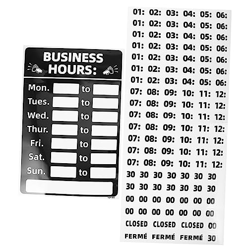 OSOLADY 1Satz Geschäftsbetriebszeiten Schild DIY PVC Beschreibbares Schild für Geschäfte Cafés Schönheitssalons Sonnensicher Langlebig OSOLADY 1Satz Geschäftsbetriebszeiten Schild DIY PVC Beschreibbares Schild für Geschäfte Cafés Schönheitssalons Sonnensicher Langlebig von OSOLADY