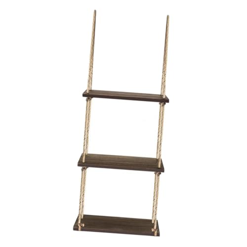 OSOLADY Hängendes Holzregal Schwebendes Regal für Pflanzen Wandmontiertes 3-Tier Regal Robust und Langlebig für Wohnzimmer Schlafzimmer und Küche von OSOLADY