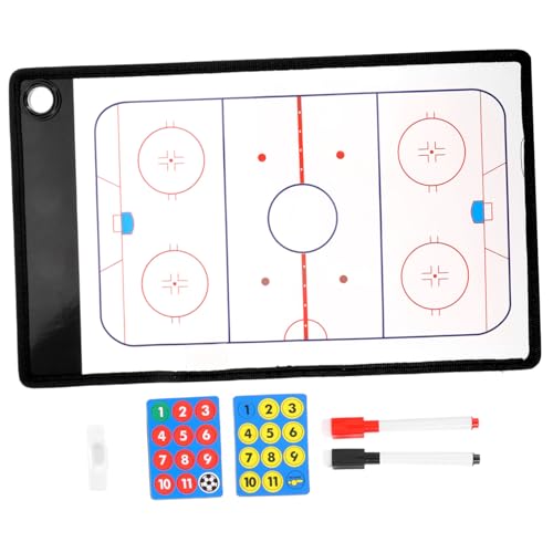 OSOLADY Eishockey Trainingsboard Doppelseitig 1 Satz mit Marker Abwischbar für Eishockeytrainer Taktikschulung Sportzubehör für Training von OSOLADY