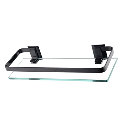 OSOLADY Wandmontiertes Badezimmer Glasregal aus Gehärtetem Aluminiumlegierung Rustikal für Kosmetika und Toilettenartikel Platzsparend Langlebig von OSOLADY