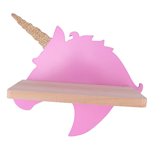 OSOLADY 1Stück Einhorn Wandregal aus Holz Entzückender Organizer für Kinderzimmer Vielseitig Einsetzbar für Dekoration Langlebig und Installieren von OSOLADY