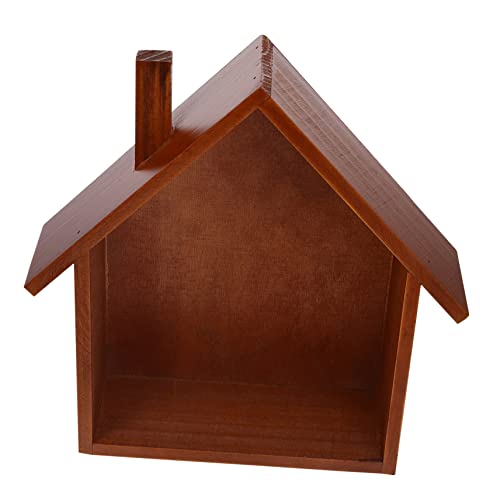 OSOLADY 1Stück Holzregal Wandregal Hausform Dekorativer Wandhalter für Kinderzimmer Multifunktionales Lagerregal aus Hochwertigem für Tassen Pflanzen und Kleine Accessoires von OSOLADY